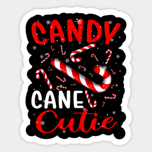 Christmas Candy Cane Cutie Girls Xmas Pajama Sticker